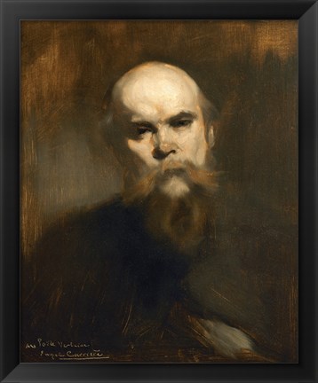 Framed Portrait Of The Poet Paul Verlaine (1844-1896) Print