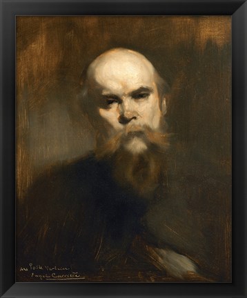 Framed Portrait Of The Poet Paul Verlaine (1844-1896) Print