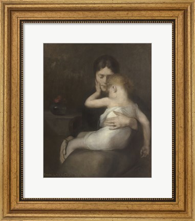 Framed Sick Child (Madame Eugene Carriere and Son Leon), 1885 Print