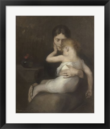 Framed Sick Child (Madame Eugene Carriere and Son Leon), 1885 Print