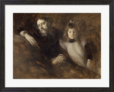 Framed Alphonse Daudet And His Daughter Edmee Print