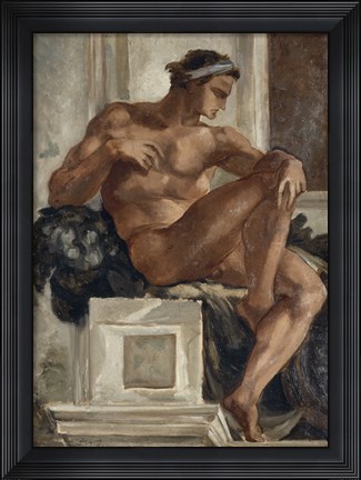 Framed Ignudo, After Michelangelo, 1858-1860 Print
