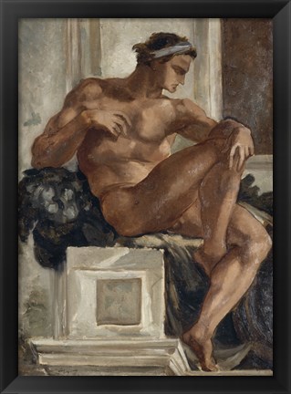 Framed Ignudo, After Michelangelo, 1858-1860 Print