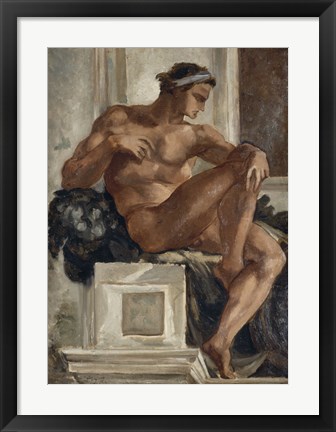 Framed Ignudo, After Michelangelo, 1858-1860 Print