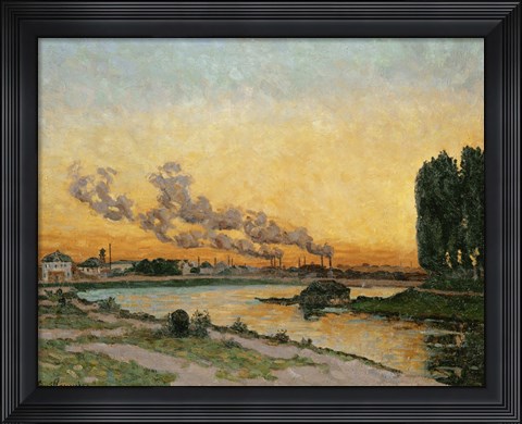 Framed Sunset At Ivry, 1874 Print