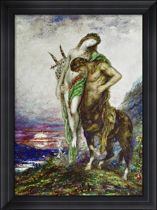 Framed Dead Poet Carried By a Centaur, 1870 Print