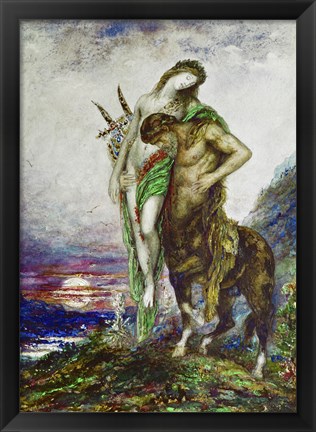 Framed Dead Poet Carried By a Centaur, 1870 Print