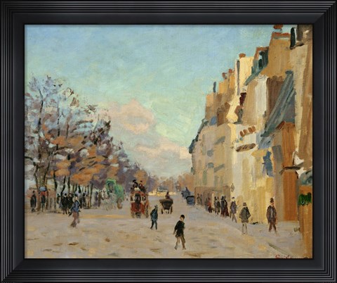 Framed Quai De La Gare, Snow, 1880 Print