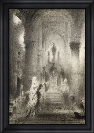Framed Salome Dancing Before Herod BW Print
