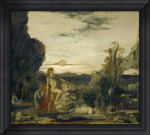 Framed Hercules and the Hydra Of Lernae, 1875 Print