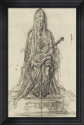 Framed Study For Salome Dancing Before Herod Print