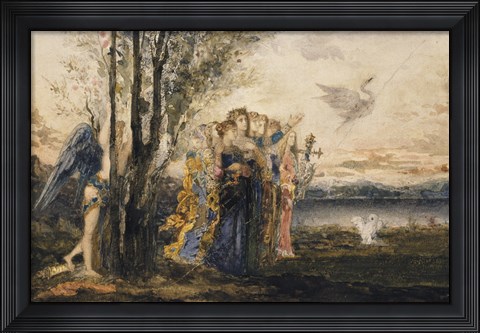 Framed Amor And The Muses Print