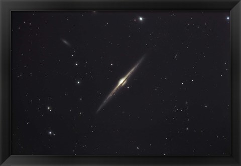 Framed NGC 4565, an edge-on unbarred spiral galaxy in the Constellation Coma Berenices Print