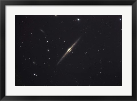 Framed NGC 4565, an edge-on unbarred spiral galaxy in the Constellation Coma Berenices Print