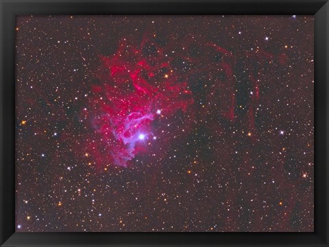 Framed IC 405, The Flaming Star Nebula in the Constellation Auriga Print