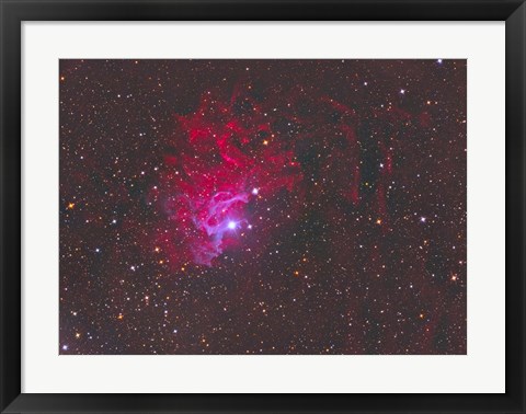 Framed IC 405, The Flaming Star Nebula in the Constellation Auriga Print