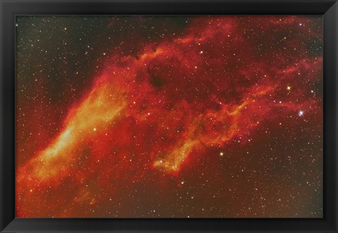 Framed NGC 1499, the California Nebula in the Constellation Perseus Print