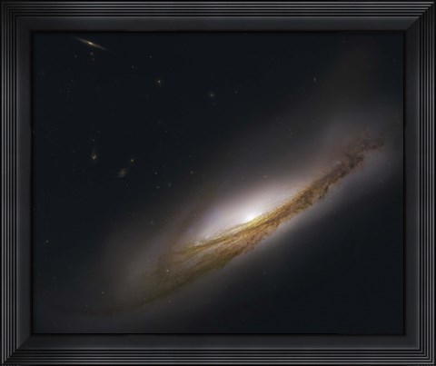 Framed NGC 3190, a spiral galaxy in the Constellation Leo Print