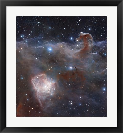Framed star-forming region NGC 2024 in the Constellation Orion Print