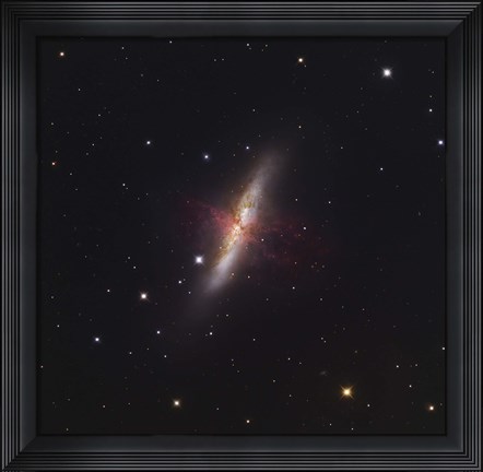 Framed Messier 82, a starburst galaxy in the Constellation Ursa Major Print
