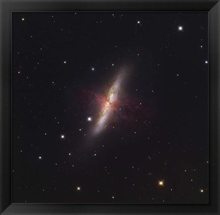 Framed Messier 82, a starburst galaxy in the Constellation Ursa Major Print