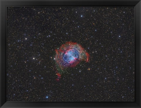 Framed Messier 27, the Dumbbell Nebula Print