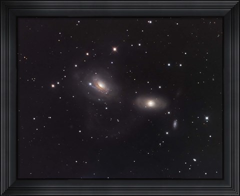 Framed Galaxies NGC 3166 and NGC 3169 in the Constellation Sextans Print