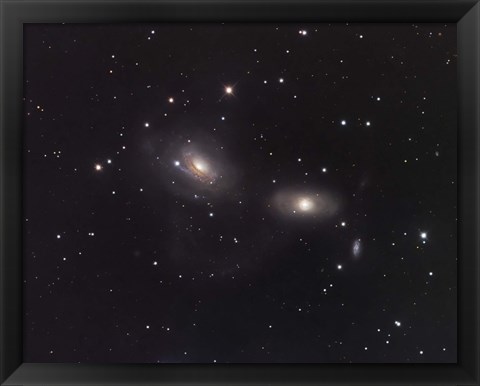 Framed Galaxies NGC 3166 and NGC 3169 in the Constellation Sextans Print