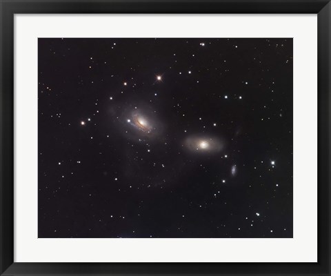 Framed Galaxies NGC 3166 and NGC 3169 in the Constellation Sextans Print