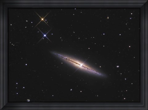 Framed NGC 4013 is an edge-on unbarred spiral galaxy in the Constellation Ursa Major Print