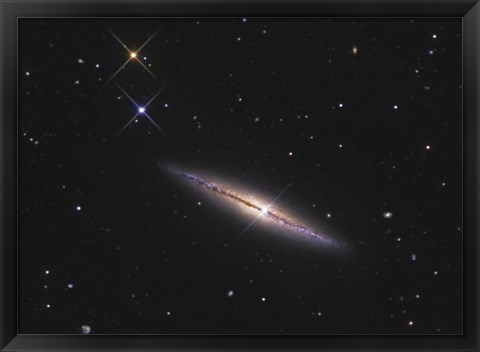 Framed NGC 4013 is an edge-on unbarred spiral galaxy in the Constellation Ursa Major Print