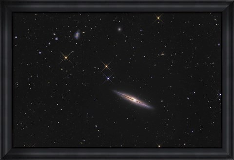 Framed NGC 4013 is an edge-on unbarred spiral galaxy in the Constellation Ursa Major Print