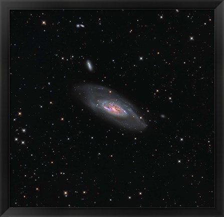 Framed Messier 106, a spiral galaxy in the Constellation Canes Venatici Print