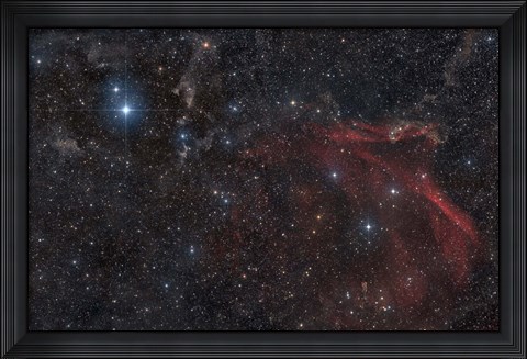 Framed Glowing and reflecting nebulosity in the Constellation of Lacerta Print