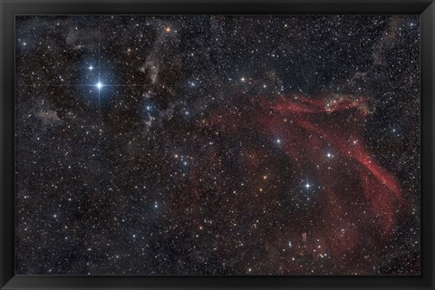 Framed Glowing and reflecting nebulosity in the Constellation of Lacerta Print