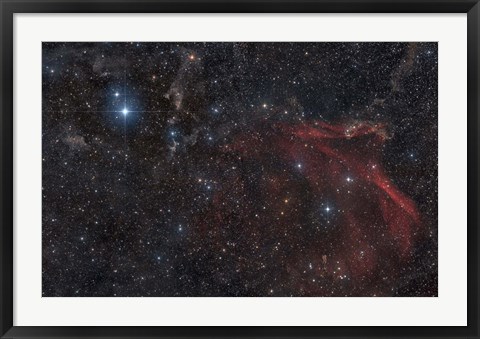 Framed Glowing and reflecting nebulosity in the Constellation of Lacerta Print