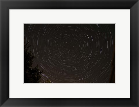 Framed Star Trails around Polaris in the Constellation Ursa Minor Print