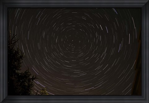Framed Star Trails around Polaris in the Constellation Ursa Minor Print