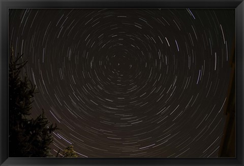 Framed Star Trails around Polaris in the Constellation Ursa Minor Print