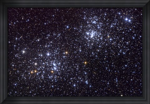 Framed NGC 884, an open cluster, in the Constellation of Perseus Print