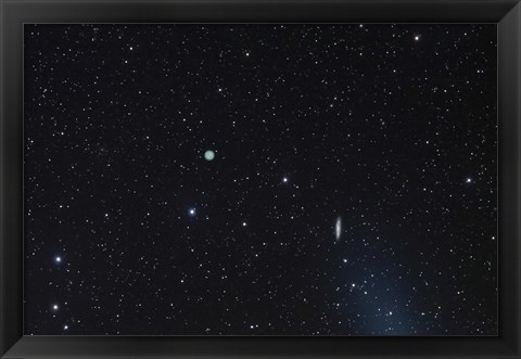 Framed M108 galaxy and M97 Owl Nebula Print
