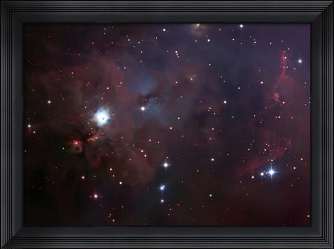 Framed NGC 1999 is a dust filled bright Nebula Print