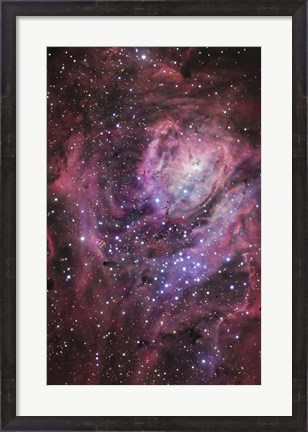 Framed Central region of the Lagoon Nebula Print