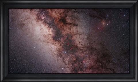 Framed Stars, Nebulae and dust clouds around the center of the Milky Way Print