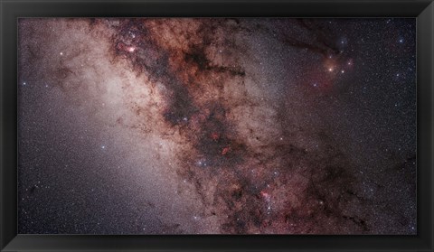 Framed Stars, Nebulae and dust clouds around the center of the Milky Way Print