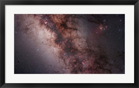 Framed Stars, Nebulae and dust clouds around the center of the Milky Way Print