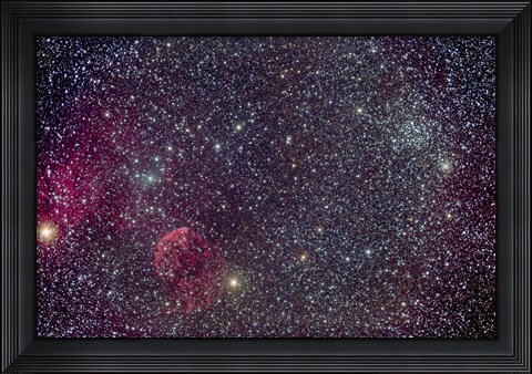 Framed Jellyfish Nebula and associated Nebulosity Print