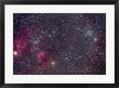 Framed Jellyfish Nebula and associated Nebulosity Print