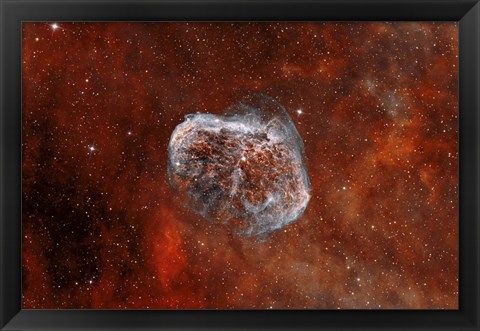 Framed Crescent Nebula with Soap-Bubble Nebula I Print