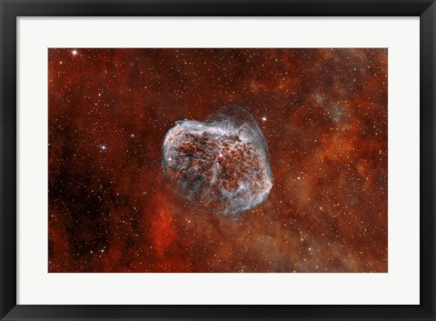 Framed Crescent Nebula with Soap-Bubble Nebula I Print